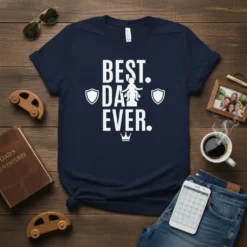 BEST DAD EVER eye-catching graphic design printed on comfortable cotton t-shirt