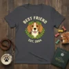 Best Friend Est. 2024 t-shirt featuring a cute beagle face surrounded by a laurel wreath and the year 2024