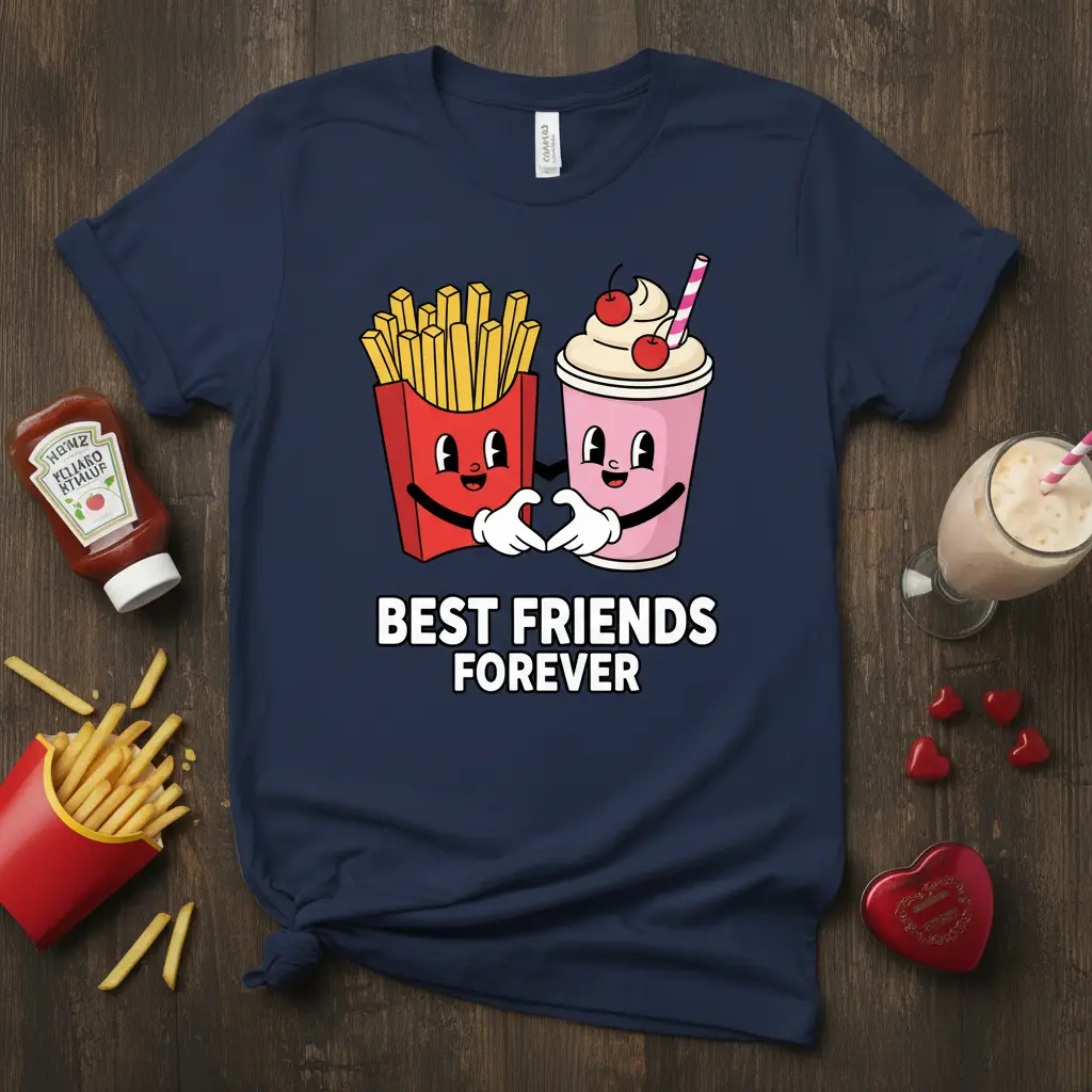 Best Friends Forever T-Shirt Cute Foodie Bff Gift