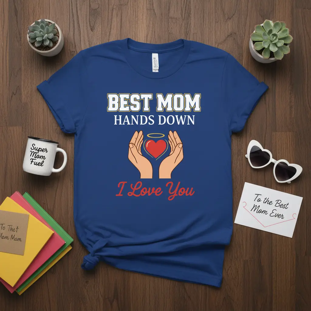 Best Mom Hands Down I Love You Mother’s Day T-Shirt