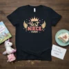 Best Niece Ever t-shirt with crown and wing graphic, pink and gold text on black tee