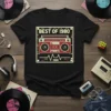 Black t-shirt with "BEST OF 1980" and a red and yellow retro boombox graphic, celebrating the year 1980