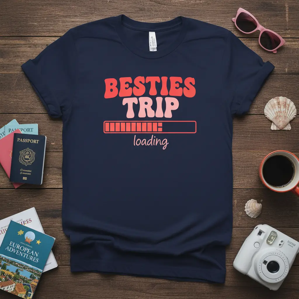 Besties Trip Loading T-Shirt Funny Vacation Apparel
