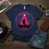 Bethel 1969 concert t-shirt design with a guitarist silhouette, crowd, fireworks, and pink circular frame