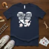 Better Luck Next Time t-shirt with baseball, bowling pins, and shamrock graphic