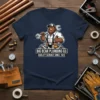 Big Bear Plumbing Co. Quality Service Since 1923 text on a navy t-shirt with a cartoon bear plumber graphic holding