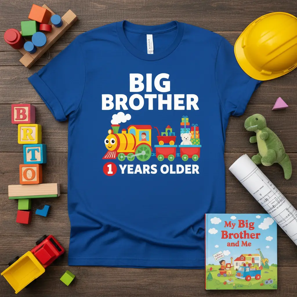 Big Brother 1 Years Older Train T-shirt|