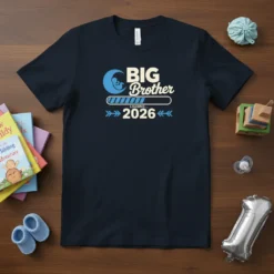 Big Brother Loading 2026 T-Shirt design with baby silhouette and progress bar