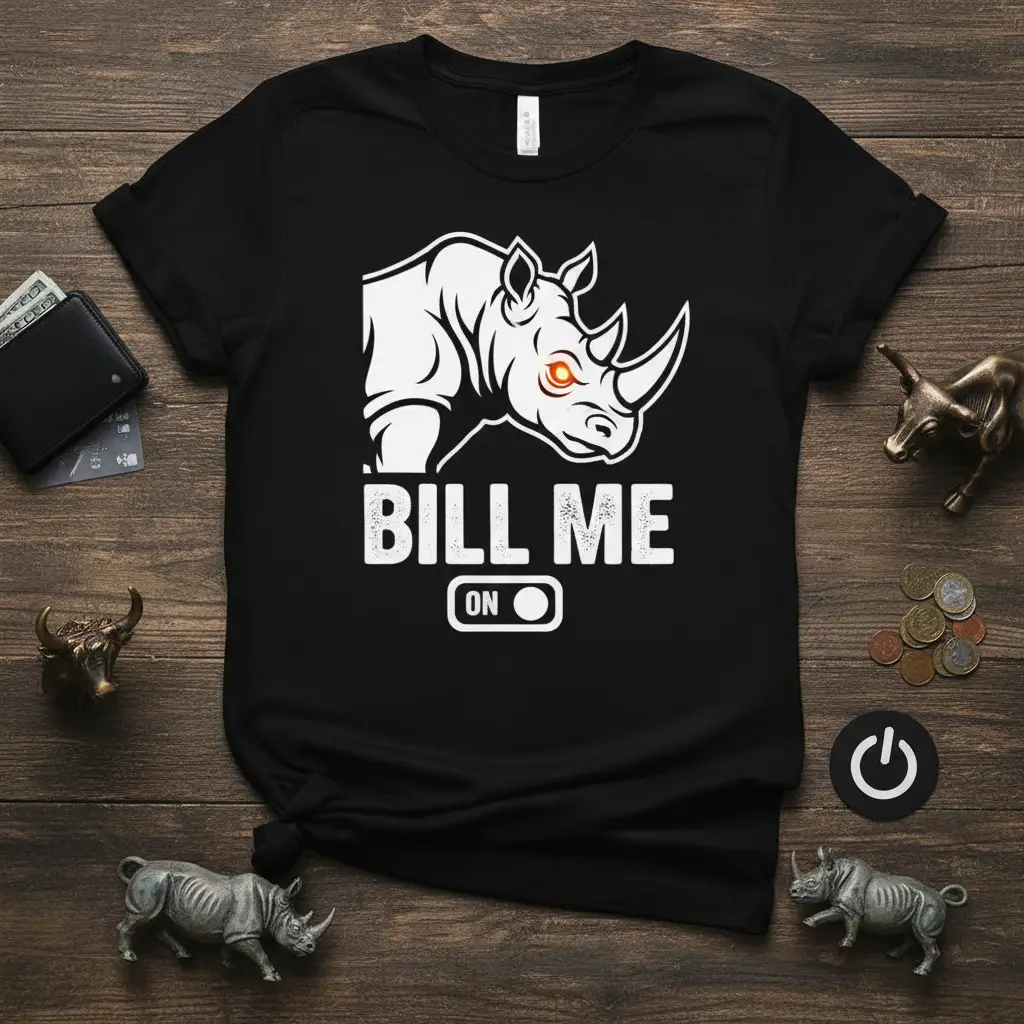 Bill Me on Rhino T-Shirt Funny Financial Gift for Men