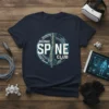 Bionic Spine Club t-shirt design featuring a stylized spine graphic and text in a circular emblem