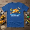 Birthday Crew Loading Zone construction-themed t-shirt with dump truck graphic and number 3