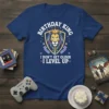 Birthday King I Don't Get Older I Level Up gamer t-shirt with lion graphic and gaming icons