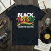 Black Artists Color The Culture t-shirt with colorful artistic elements and text