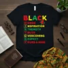 BLACK HISTORY HONOR INSPIRATION text design featuring eye-catching typography on quality t-shirt