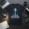 Blaze Your Trail Code Create Conquer t-shirt with rocket graphic and tech-inspired design