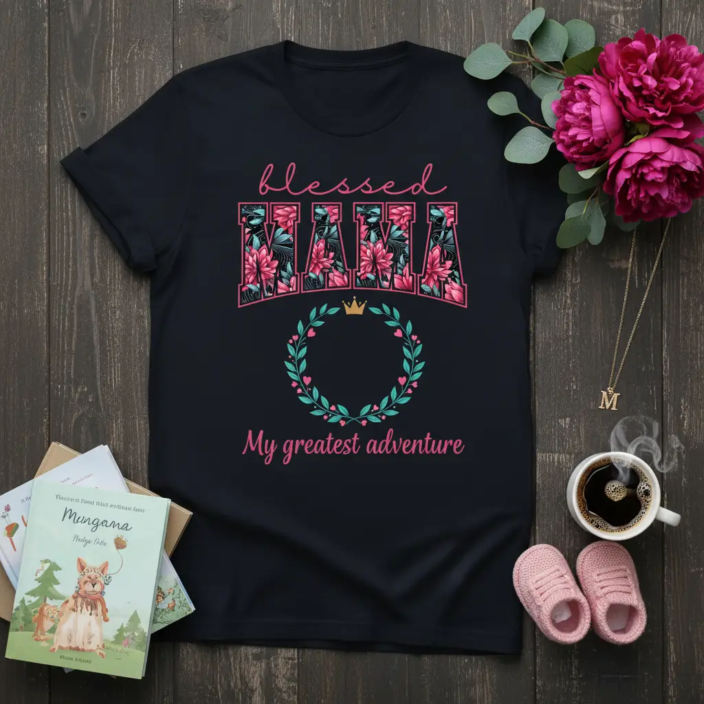 Blessed Mama My Greatest Adventure T-Shirt for Moms