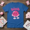 Blob UwU OwO t-shirt design featuring a pink blob character with "blob" text above and "UwU OwO" speech bubbles below