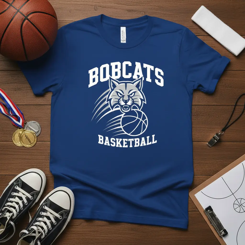 Bobcats Basketball Team T-Shirt School Spirit Wear