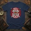 Bog I Hrvati T-Shirt design with knight helmet, crossed swords, and Croatian checkerboard pattern