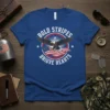 Bold Stripes Brigve Hearts T-Shirt with eagle and American flag graphic