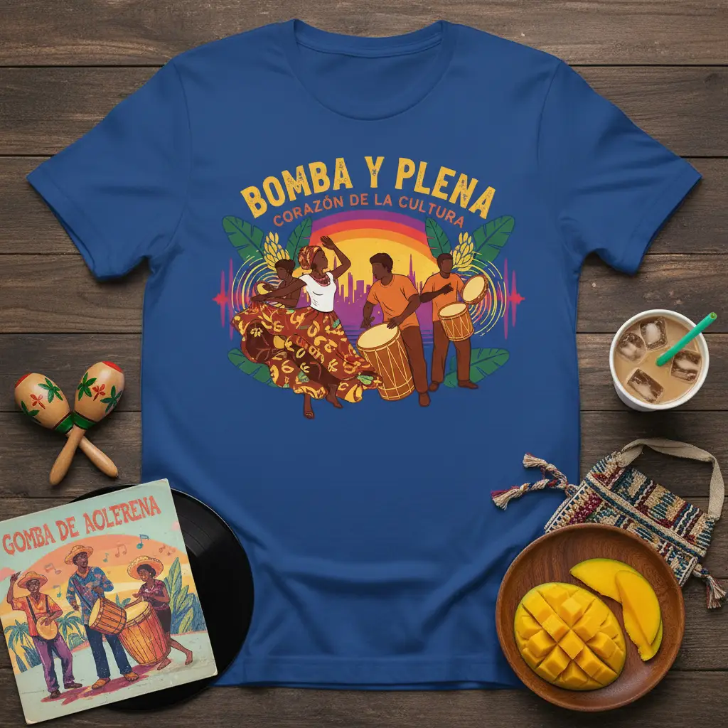 Bomba Y Plena Corazón De La Cultura T-Shirt Music Gift