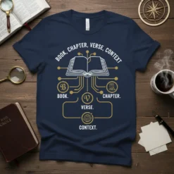 Book Chapter Verse Context stylish graphic design printed on comfortable cotton t-shirt