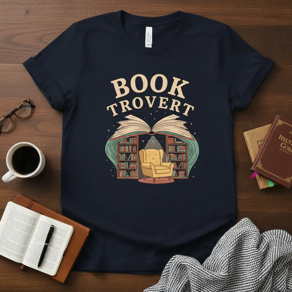 Book Trovert T-Shirt Cozy Reading Gift for Book Lovers
