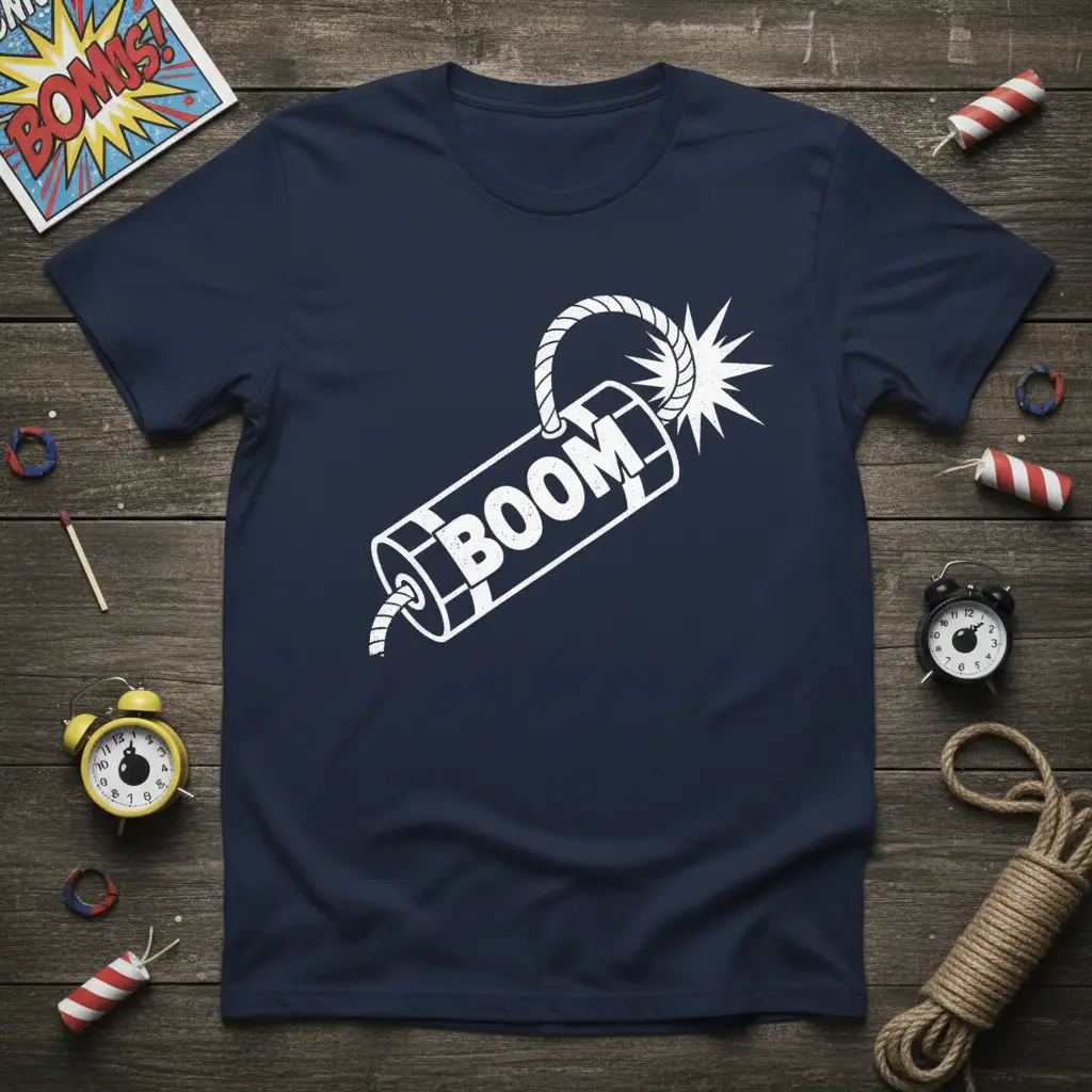 Boom Explosion Dynamite Comic Style T-Shirt Funny Gift