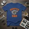 Boosted Dad T-Shirt with a turbo graphic and orange lettering, designed for car dads