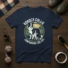 Border Collie Companions For Life text with two border collies in a scenic field on a navy t-shirt design