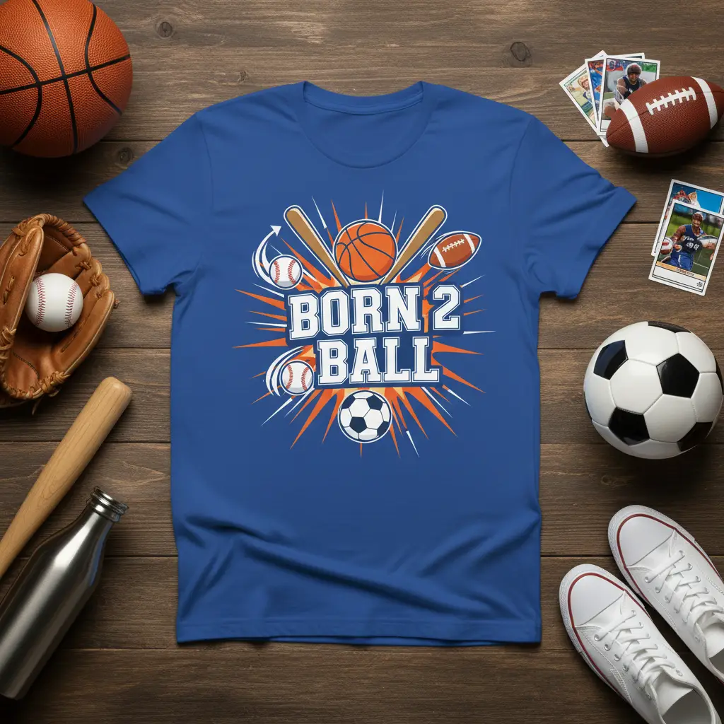 Born 2 Ball Sports Lover T-Shirt Athlete Gift