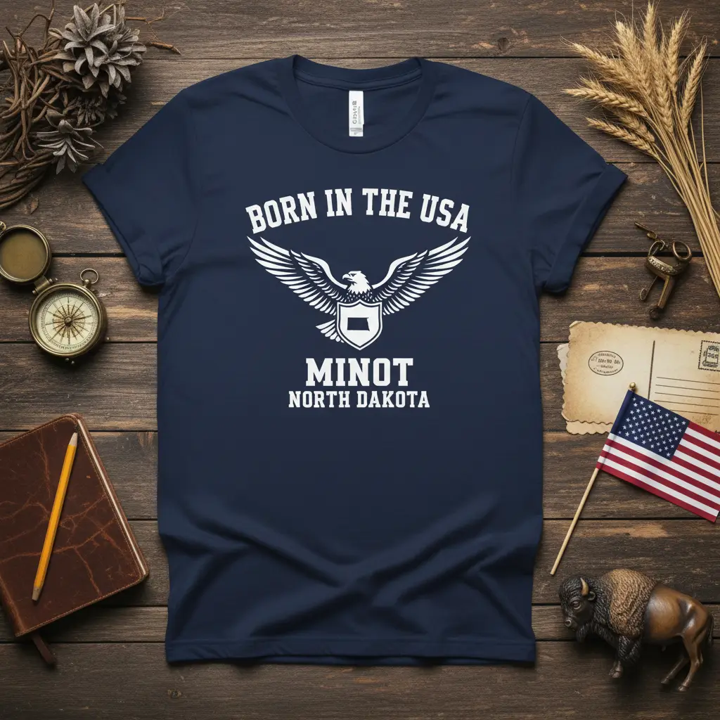 Born in the Usa Minot North Dakota T-Shirt Patriotic