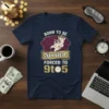 Born to Be Spoiled Forced to 9to5 T-Shirt with a pig relaxing on a couch, wearing a crown