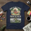 Born to Dilly Dally Forced to Lock In raccoon t-shirt design with vacation and military raccoon graphics