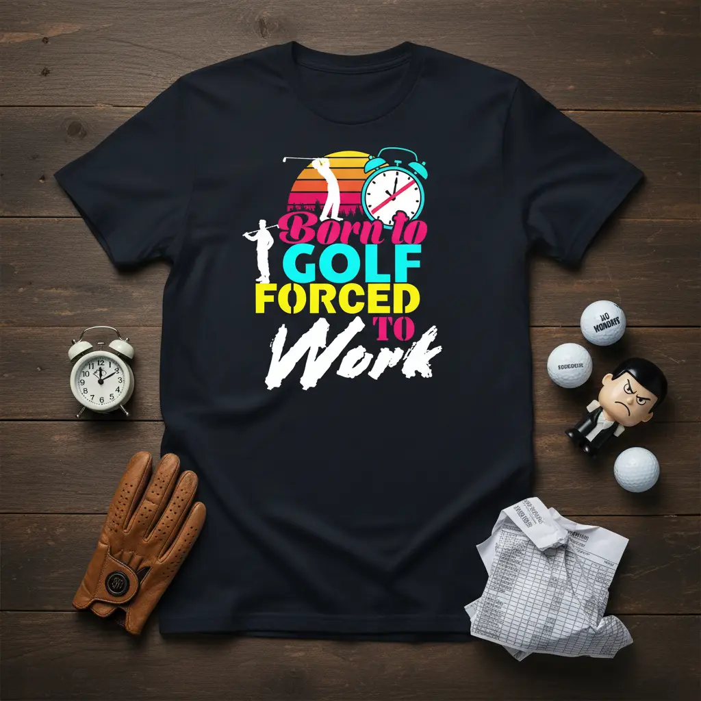 Born to Golf Forced to Work Funny Golf T-Shirt Gift