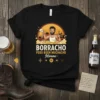 Borracho Pero Buen Muchacho Mírame Spanish t-shirt with a cartoon man holding beer and bottle