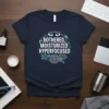 Navy blue t-shirt with "Bothered, Moisturized, Hyperfocused" text and brain graphic for ADHD awareness