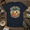 Boxer Dogs Loyal Companions text with vintage sunset graphic featuring two Boxer dogs