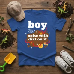 boy noise with dirt on it stylish graphic design printed on comfortable cotton t-shirt