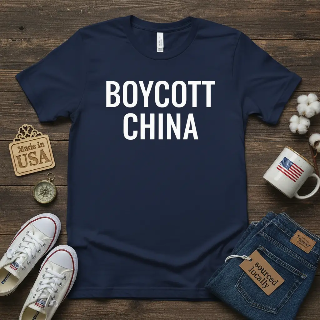 Boycott China T-Shirt Usa Made Patriotic Statement Apparel