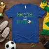 Brasil = Futbol T-Shirt with soccer ball graphic, celebrating Brazilian pride and the sport of soccer