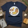 Breakfast Friends t-shirt with a cute dog, potato, and fried egg graphic