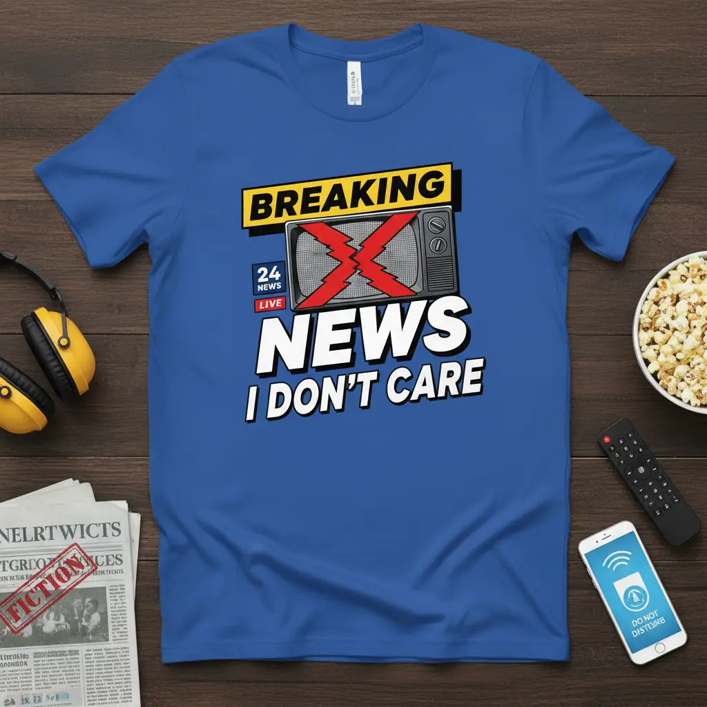 Breaking News I Don’t Care Funny Sarcastic Tee