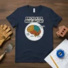 Bricklayer Brain Anatomy t-shirt design showing a diagram of a brain with labels for physical to detail, adaptability, and problem-solving