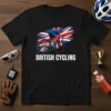 British Cycling T-Shirt with Union Jack flag and cyclist graphic