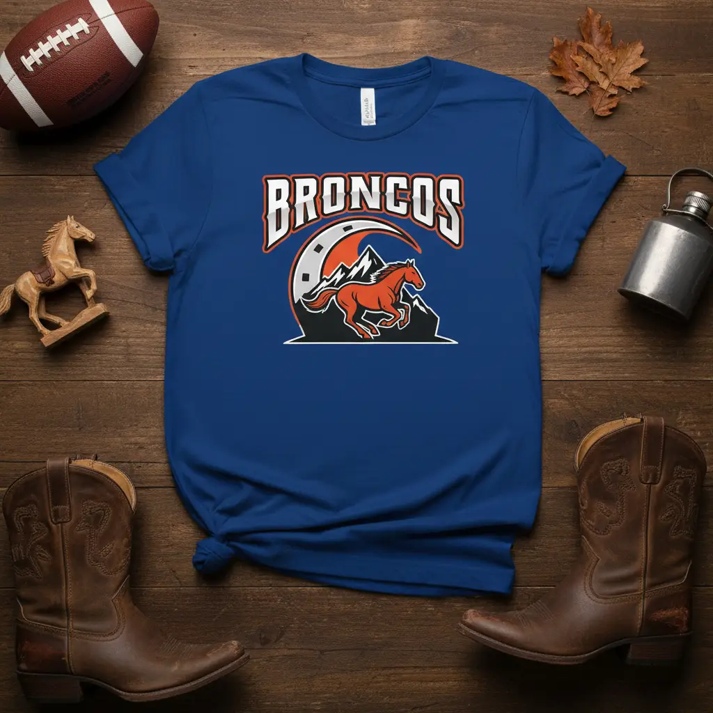 Broncos Horse Team Football T-Shirt Fan Gift