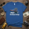 Brooklyn Bridge t-shirt design with city skyline graphic and bold text