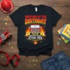 Brother of the Birthday Firefighter Brotherhood Official Crew t-shirt with red fire truck and flames design