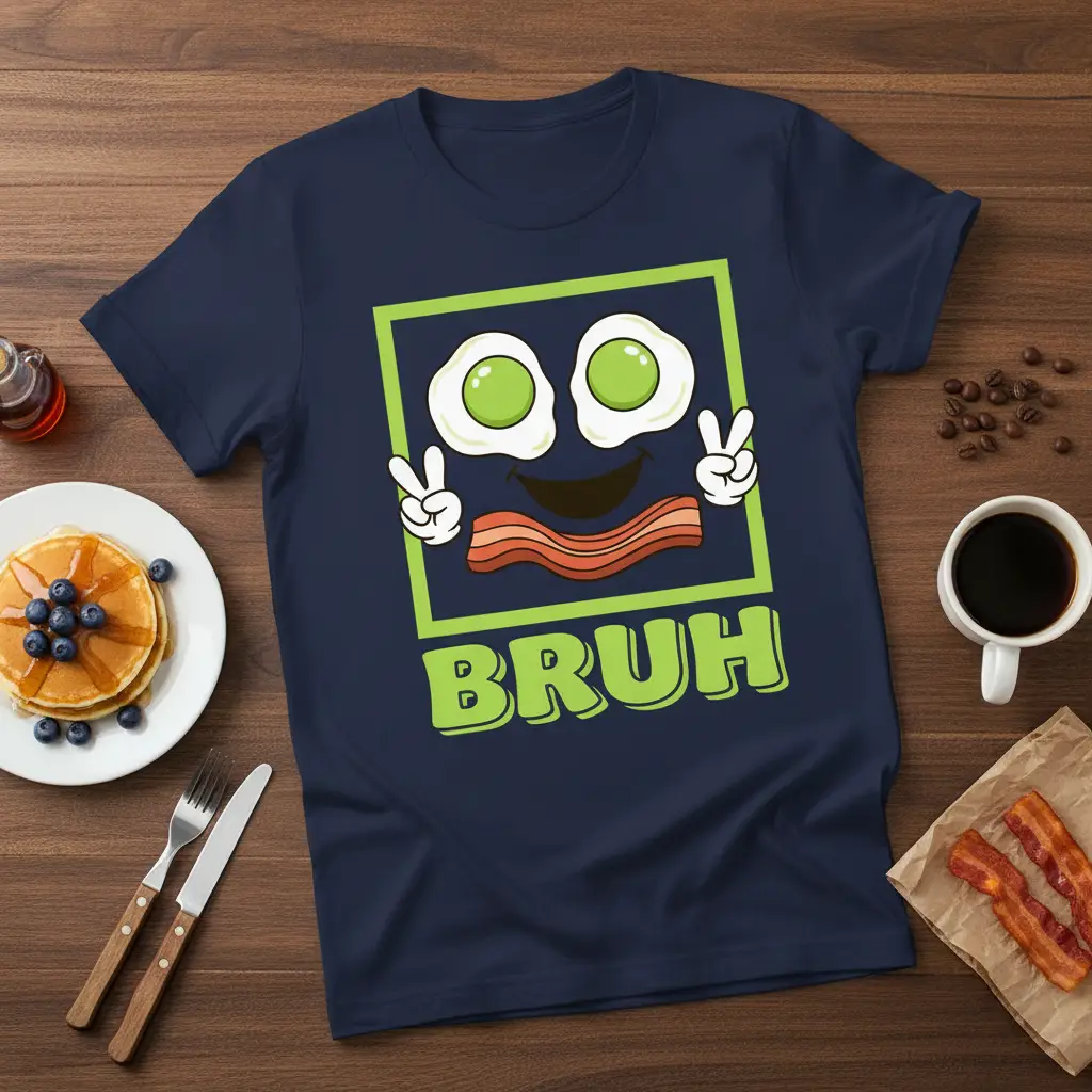 Bruh Breakfast T-Shirt Funny Bacon Egg Lover