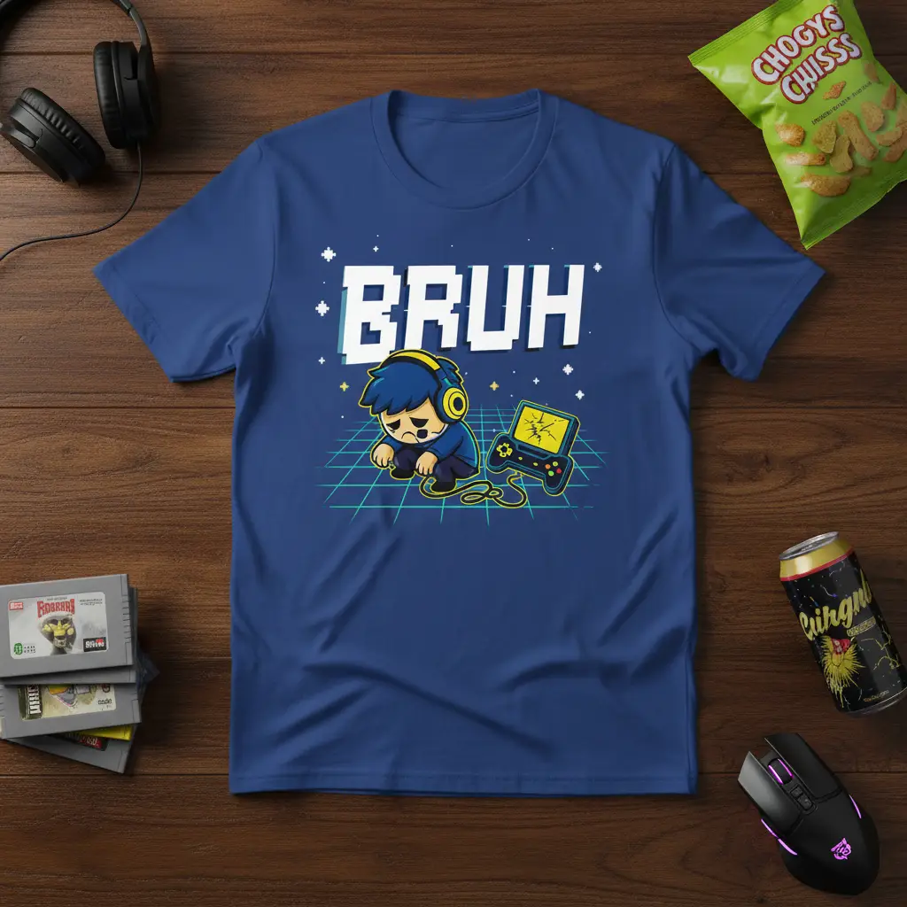 Bruh Gaming T-Shirt Funny Gamer Gift for Him